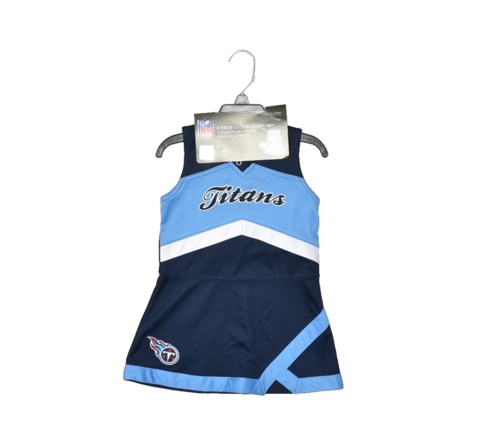 NFL Team Apparel Girl's Light Blue Titans 2-Piece Cheerleader Set Size 3T NEW